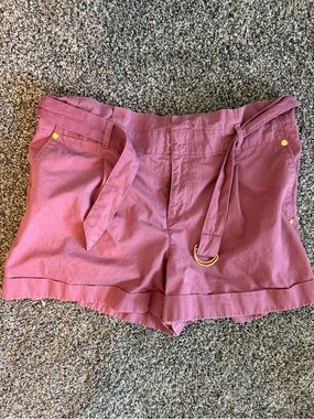 LOFT Mauve Tie-Waist High-Rise Shorts